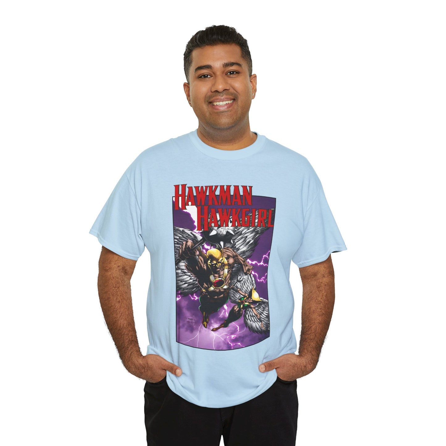 Hawkman & Hawkgirl T-Shirt - David Finch Art - Carter & Shayera Hall - JLA & JSA Members - DC Comics