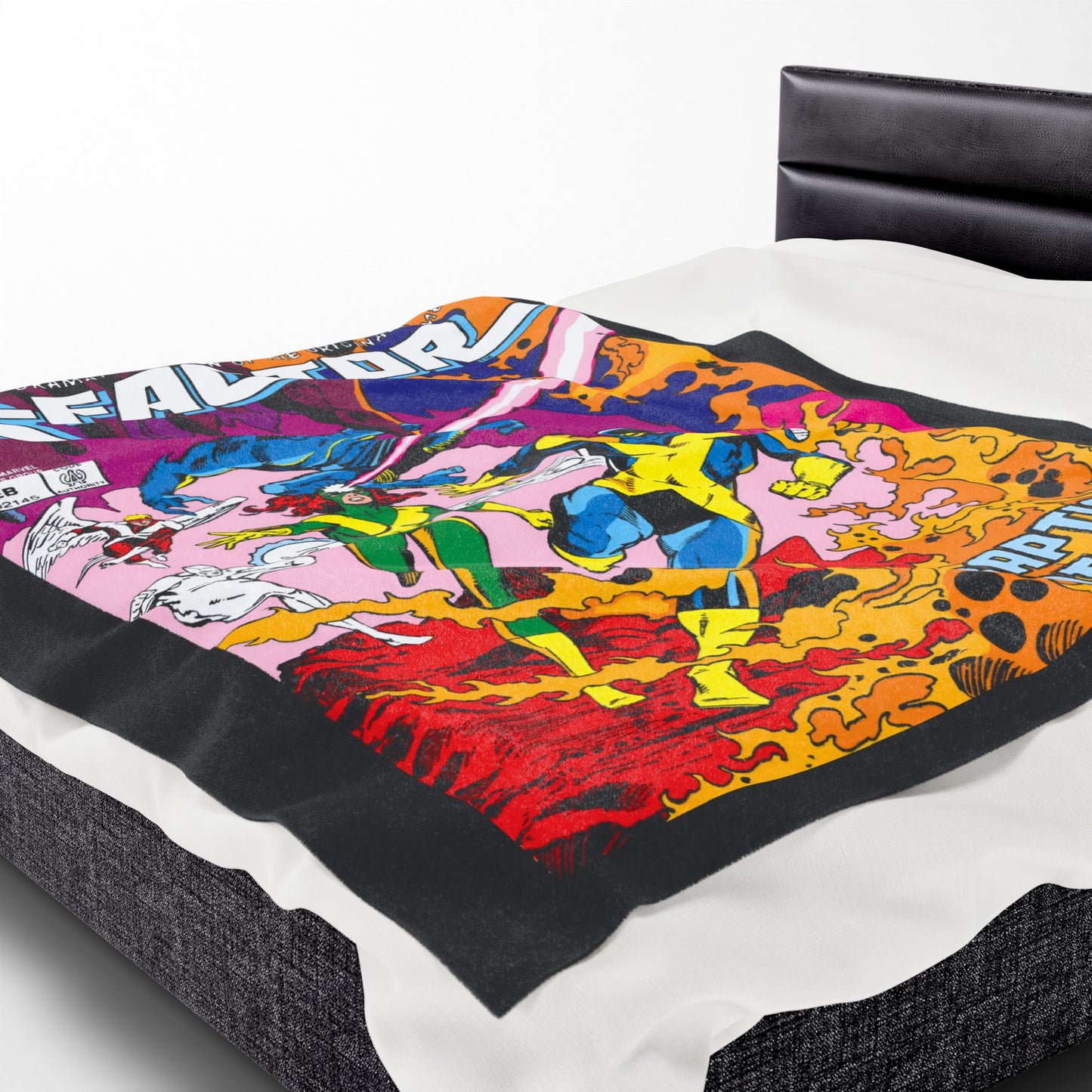 X-Factor Plush Blanket 60x80" - Cyclops, Jean Grey, Beast, Angel, Iceman - X-Men Spin-Off - Marvel Comics