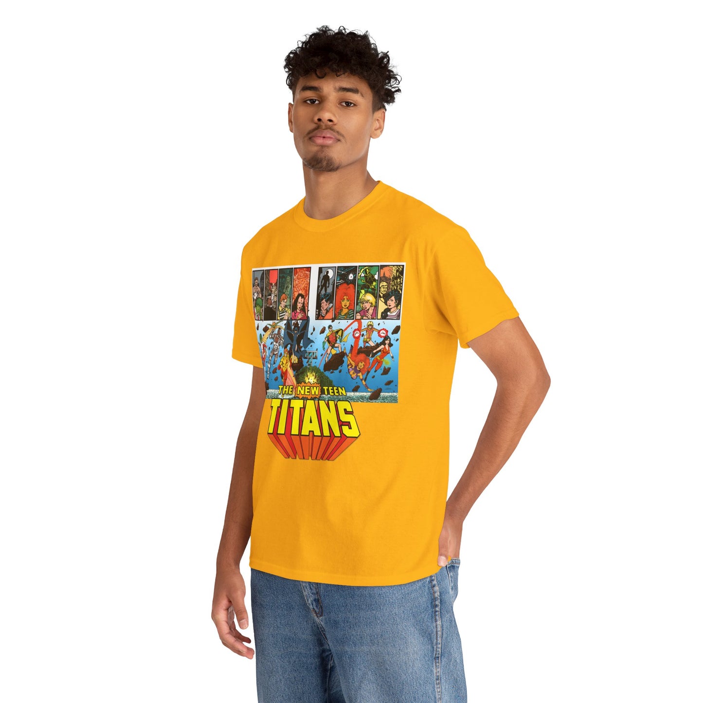 New Teen Titans T-Shirt - George Perez Art - Robin, Wonder Girl, Cyborg, Raven, Starfire, Kid Flash - DC Comics