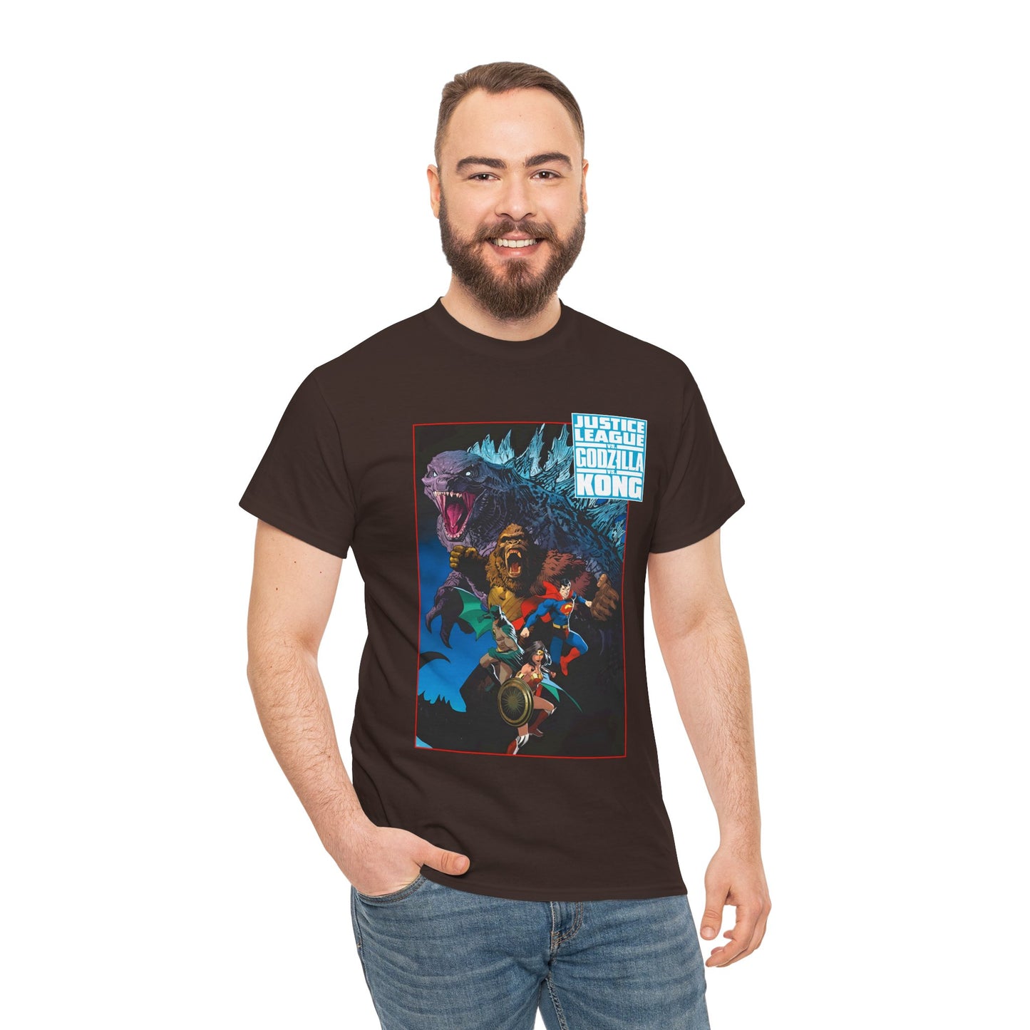 Justice League Vs Godzilla Vs Kong T-Shirt - Dan Mora Art - Wonder Woman, Superman, Batman - DC Comics