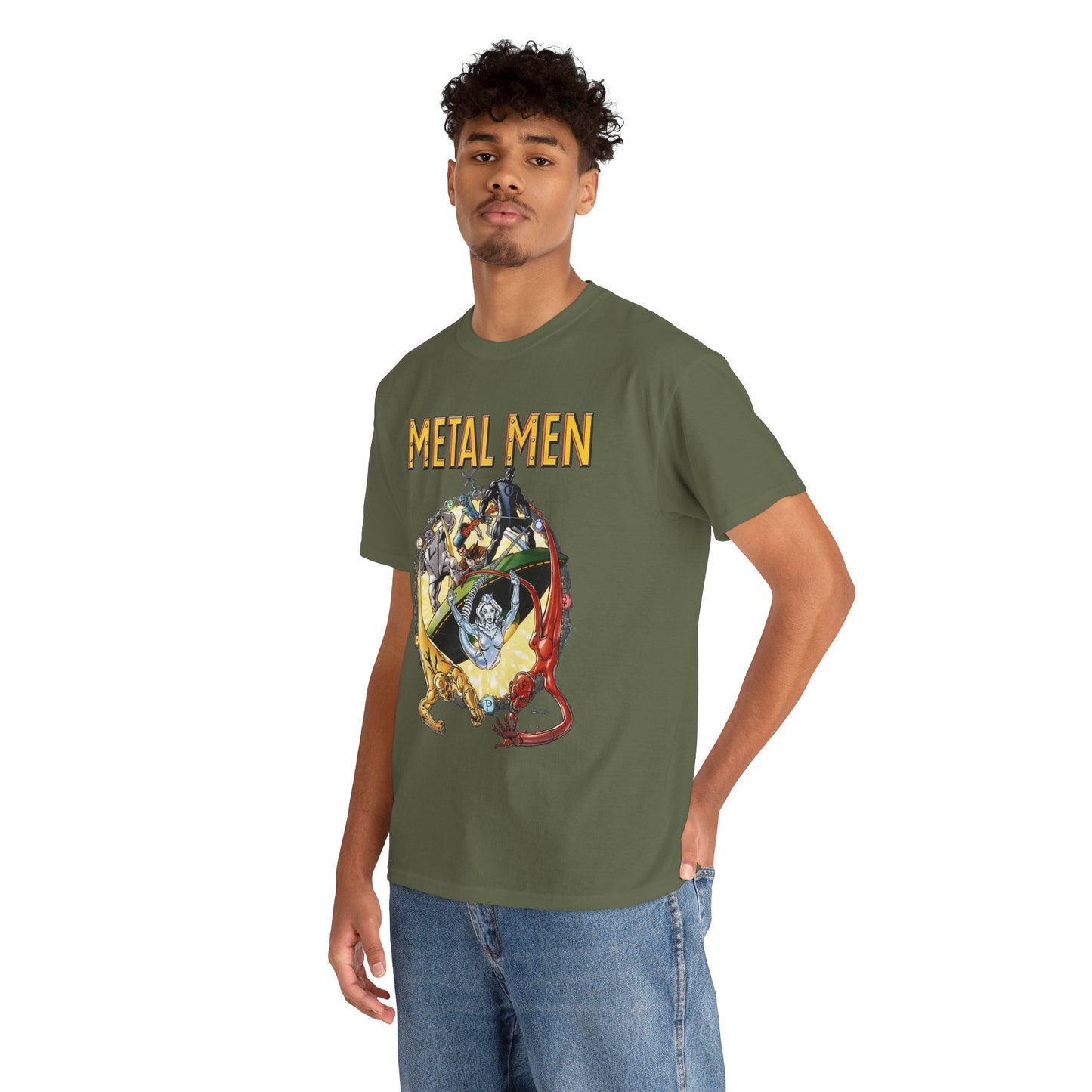 Metal Men T-Shirt - George Perez Art - DC Comics - Classic Silver Age Team - Mercury, Iron, Tin, Gold