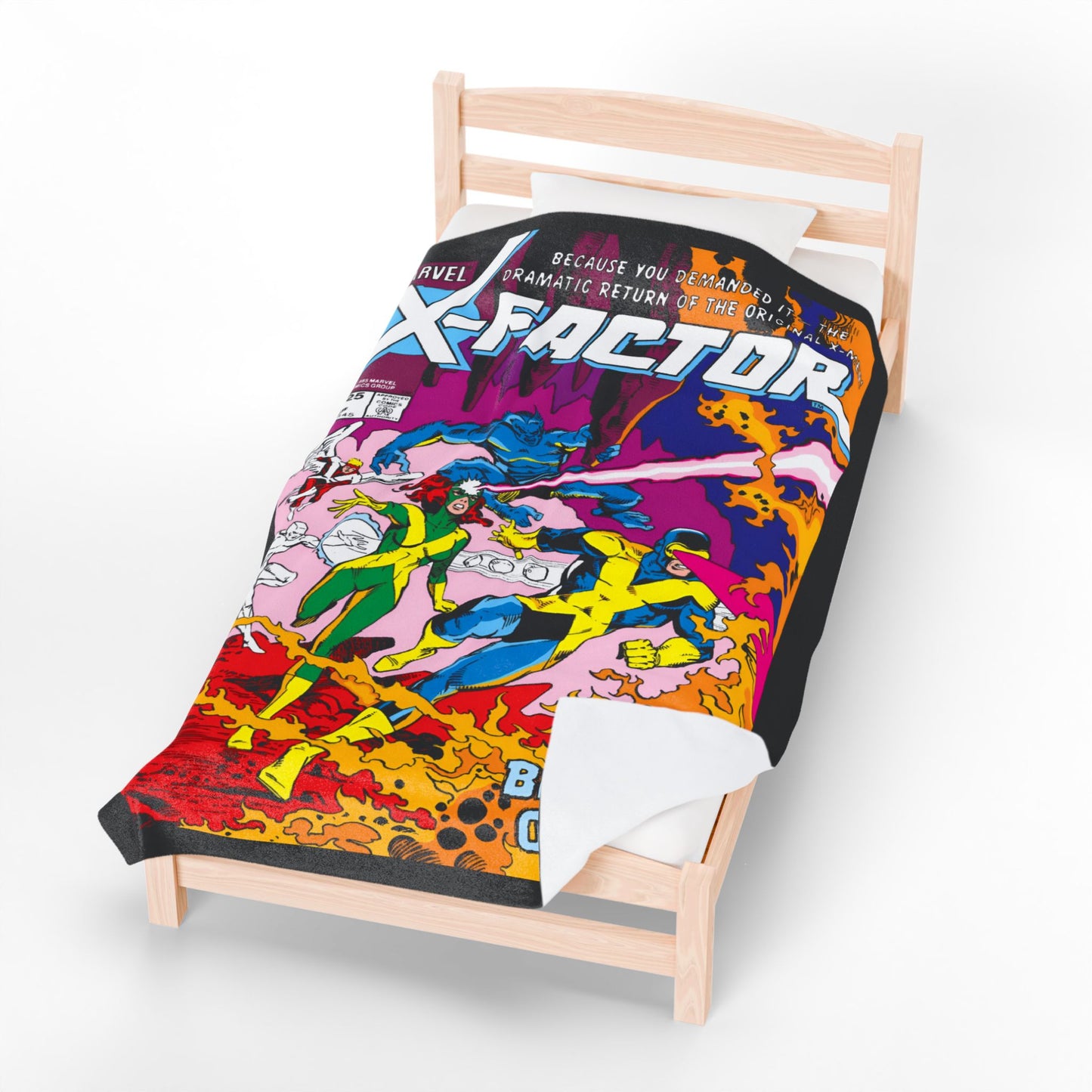 X-Factor Plush Blanket 60x80" - Cyclops, Jean Grey, Beast, Angel, Iceman - X-Men Spin-Off - Marvel Comics