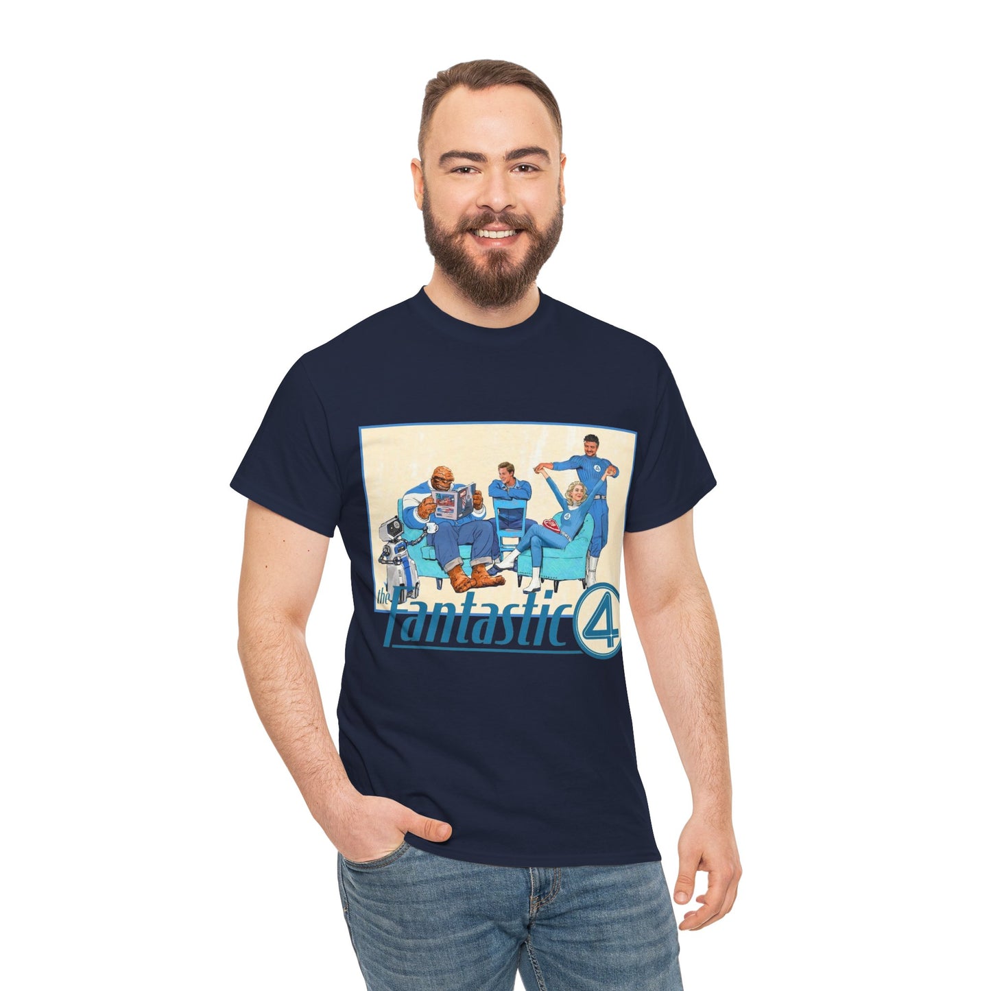 Fantastic Four T-Shirt - 2025 MCU Movie - Reed Richards, Invisible Woman, Thing, Human Torch - Marvel Comics Characters