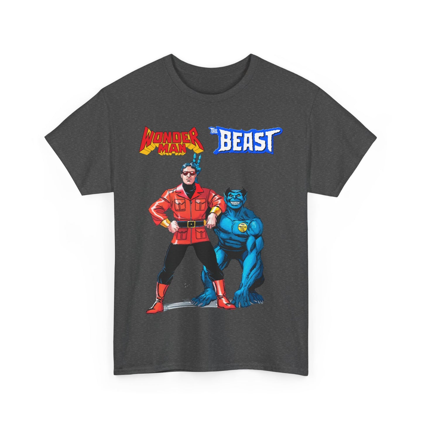 Wonder Man & Beast T-Shirt - George Perez Art - Popular Avengers, X-Men Members - Simon Williams & Hank McCoy - Marvel Comics