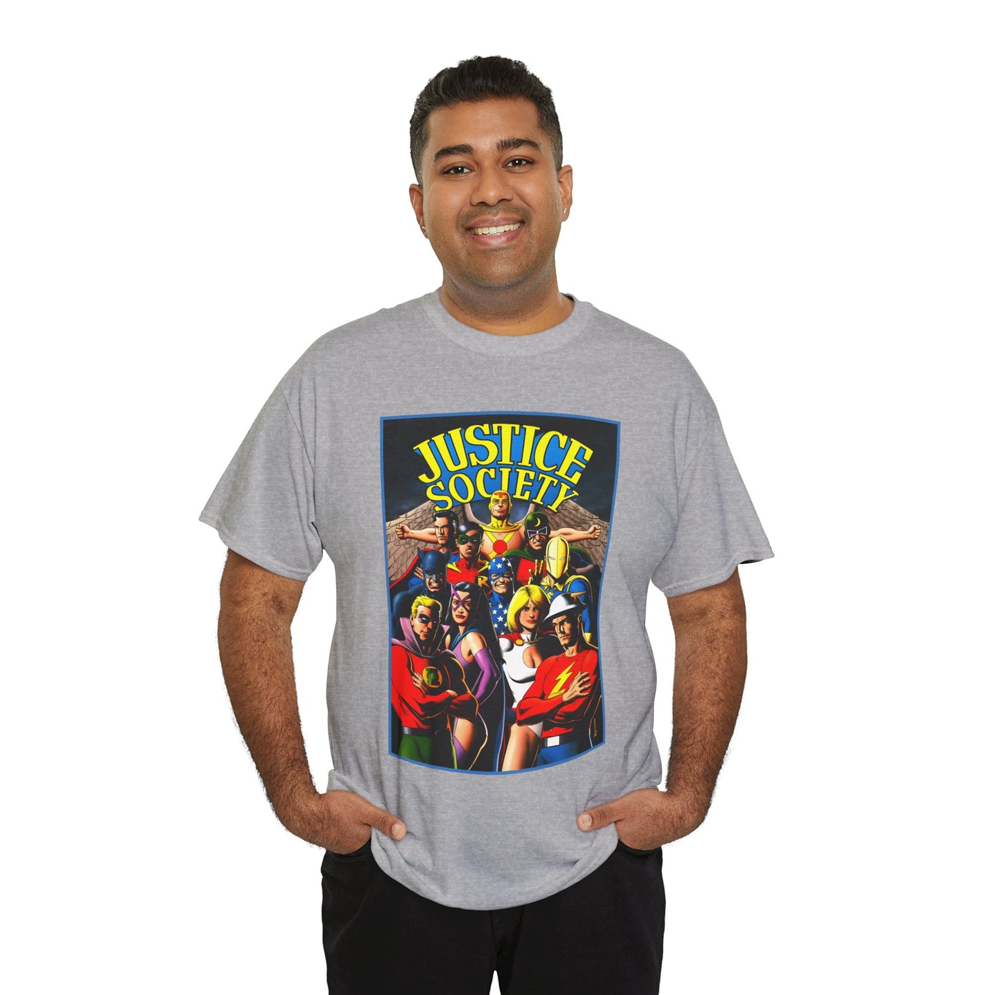 Justice Society T-Shirt - Brian Bolland Art - Dr. Fate, Huntress, Power Girl, Green Lantern, Hawkman, Wildcat - DC Comics - JSA