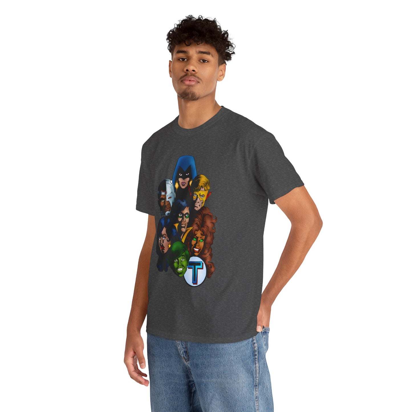 New Teen Titans T-Shirt - George Perez Art - Robin, Wonder Girl, Cyborg, Raven, Starfire, Kid Flash - DC Comics