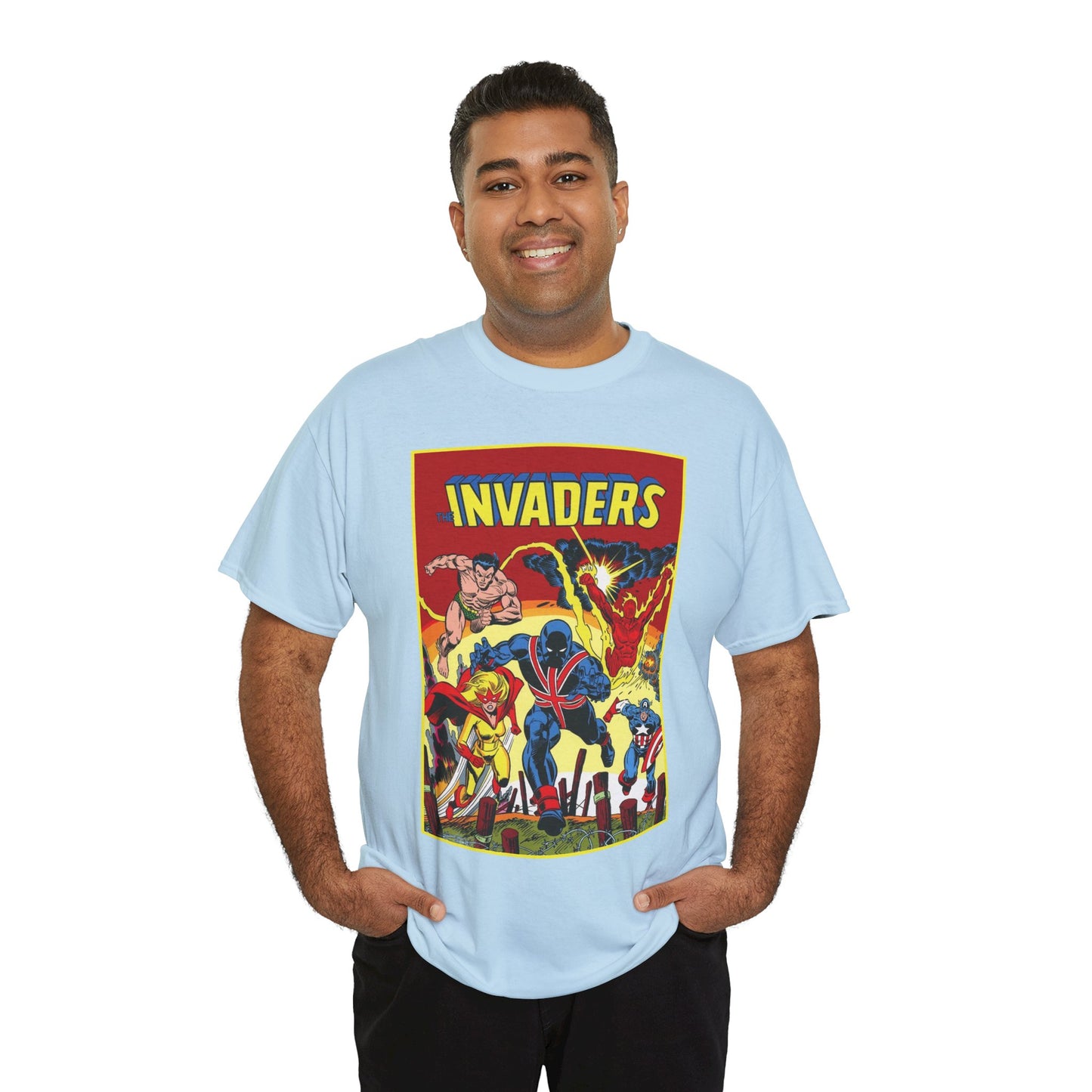 Invaders T-Shirt - Captain America, Human Torch, Namor, Spitfire - World War II Soldiers - Golden Age Heroes - Marvel Comics