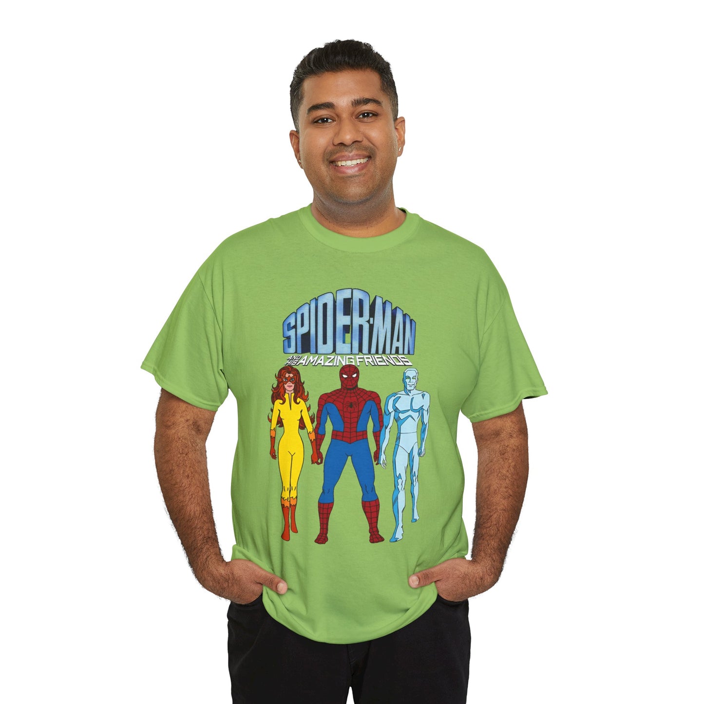 Spider-Man & His Amazing Friends T-Shirt - Spidey, Firestar, Iceman - Popular 1980s Marvel TV Cartoon - Marvel Comics