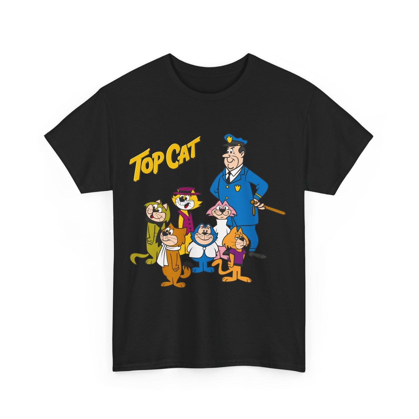 Top Cat & His Gang T-Shirt - Popular Hanna-Barbera 1960s TV Cartoon - Brain, Spook, Benny the Ball