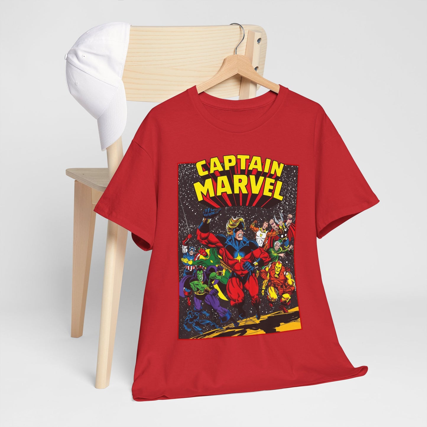 Captain Marvel T-Shirt - Marvel Comics - Jim Starlin Art - Mar-Vell - Kree - Cosmic Hero
