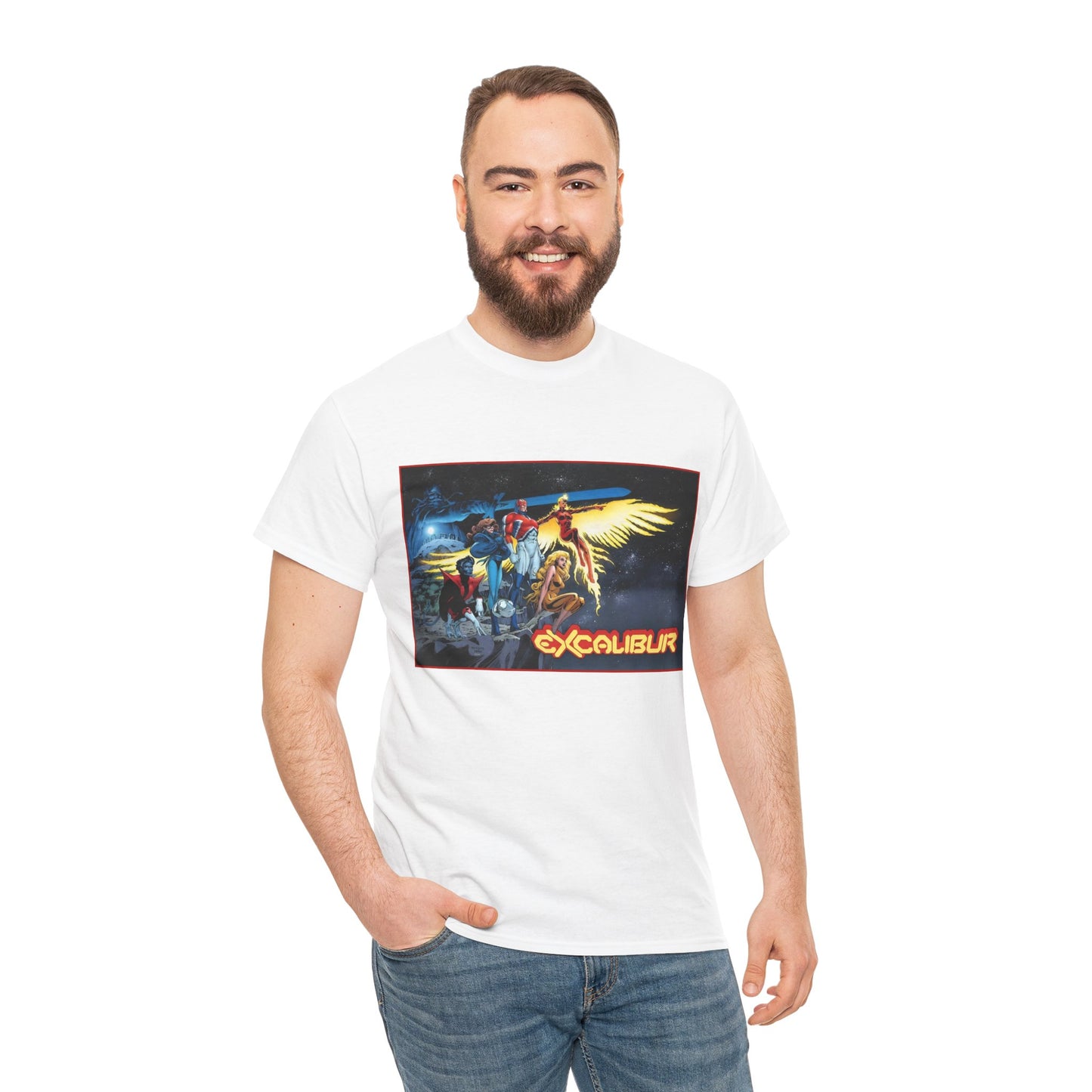 Excalibur T-Shirt - Alan David Art - Captain Britain, Nightcrawler, Shadowcat, Rachel Summers, Meggan - X-Men Series - UK Mutant Team - Marvel Comics
