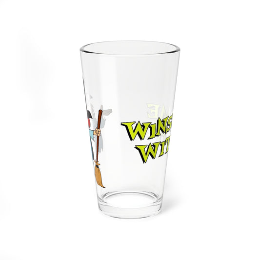 Winsome Witch Pint Glass, 16oz - Popular Hanna-Barbera Cartoon 1960s TV - Winnie - Fairy Godmother Drop-Out - Ippity-Pippity-Pow