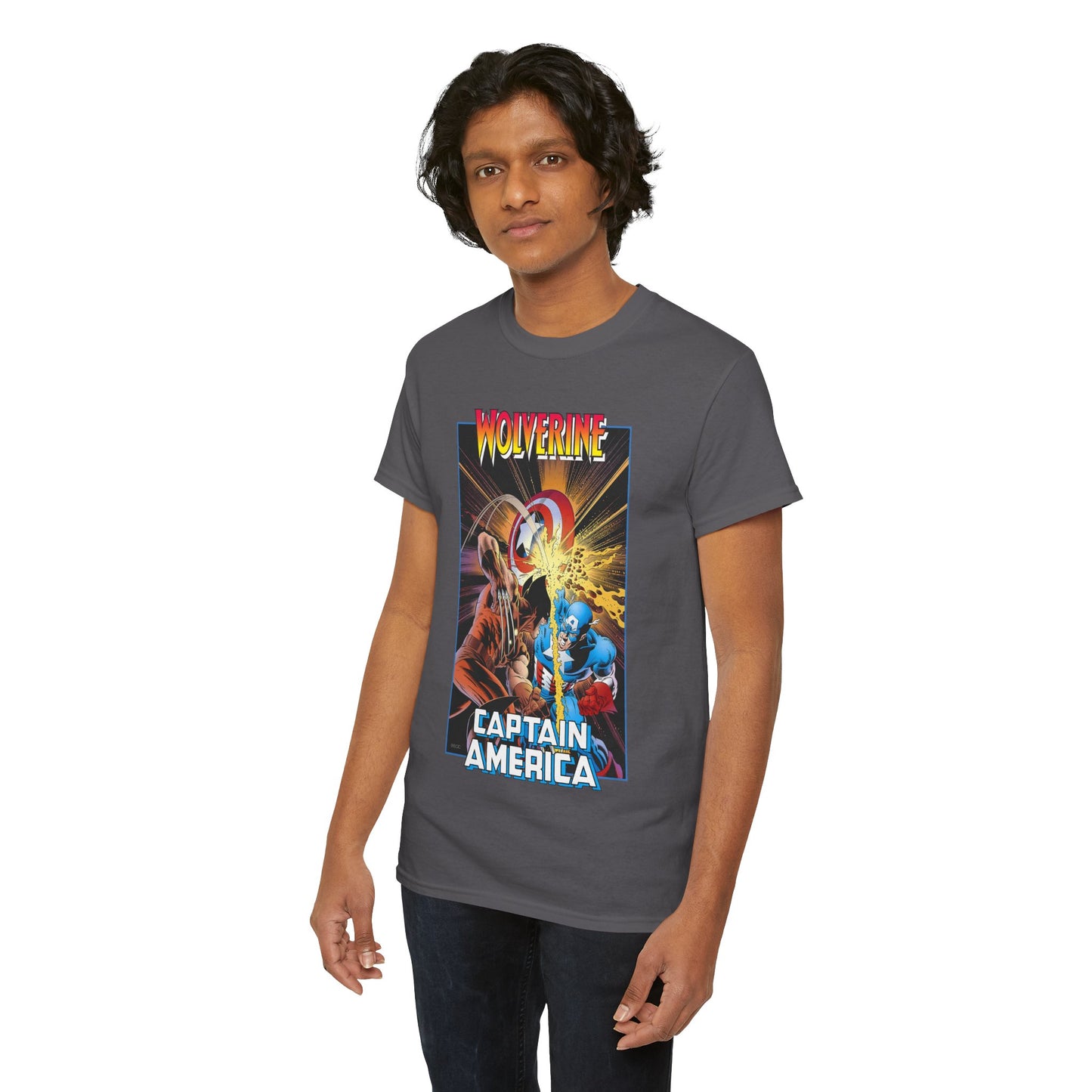 Wolverine Vs Captain America T-Shirt - Mike Zeck Classic Art - Marvel Comics