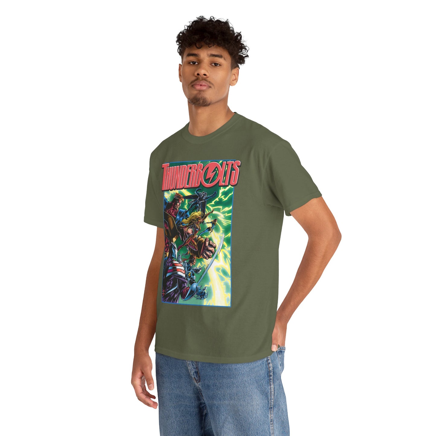 Thunderbolts T-Shirt - Amazing Mark Bagley Art - Citizen V, MACH-1, Atlas, Songbird, Fixer, Techno - Marvel Comics Characters - Avengers Connection