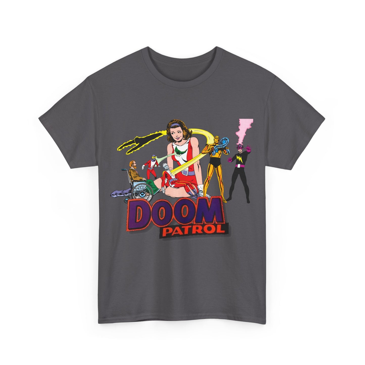 Doom Patrol T-Shirt - John Byrne Art - DC Comics Who's Who Art - Beast Boy, Robotman, Mento, Elasti-Girl, Negative Man, The Chief