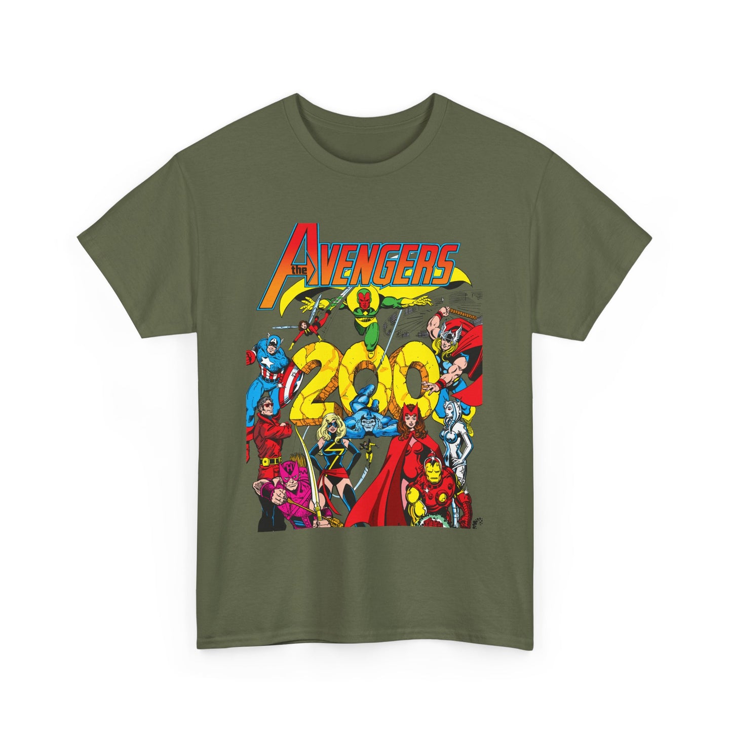Avengers T-Shirt - George Perez Art - #200 Cover - Thor, Scarlet Witch, Iron Man, Vision, Hawkeye, Beast, Jocasta, Wasp, Captain America, Wonder Man