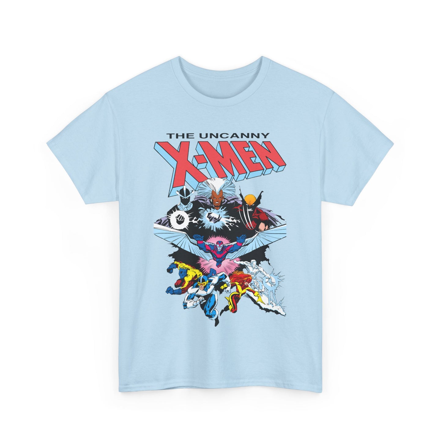 X-Men/X-Factor T-Shirt - Cyclops, Storm, Jean Grey, Iceman, Beast, Wolverine - Marvel Comics - From the Inferno Storyline - Mutant Battle