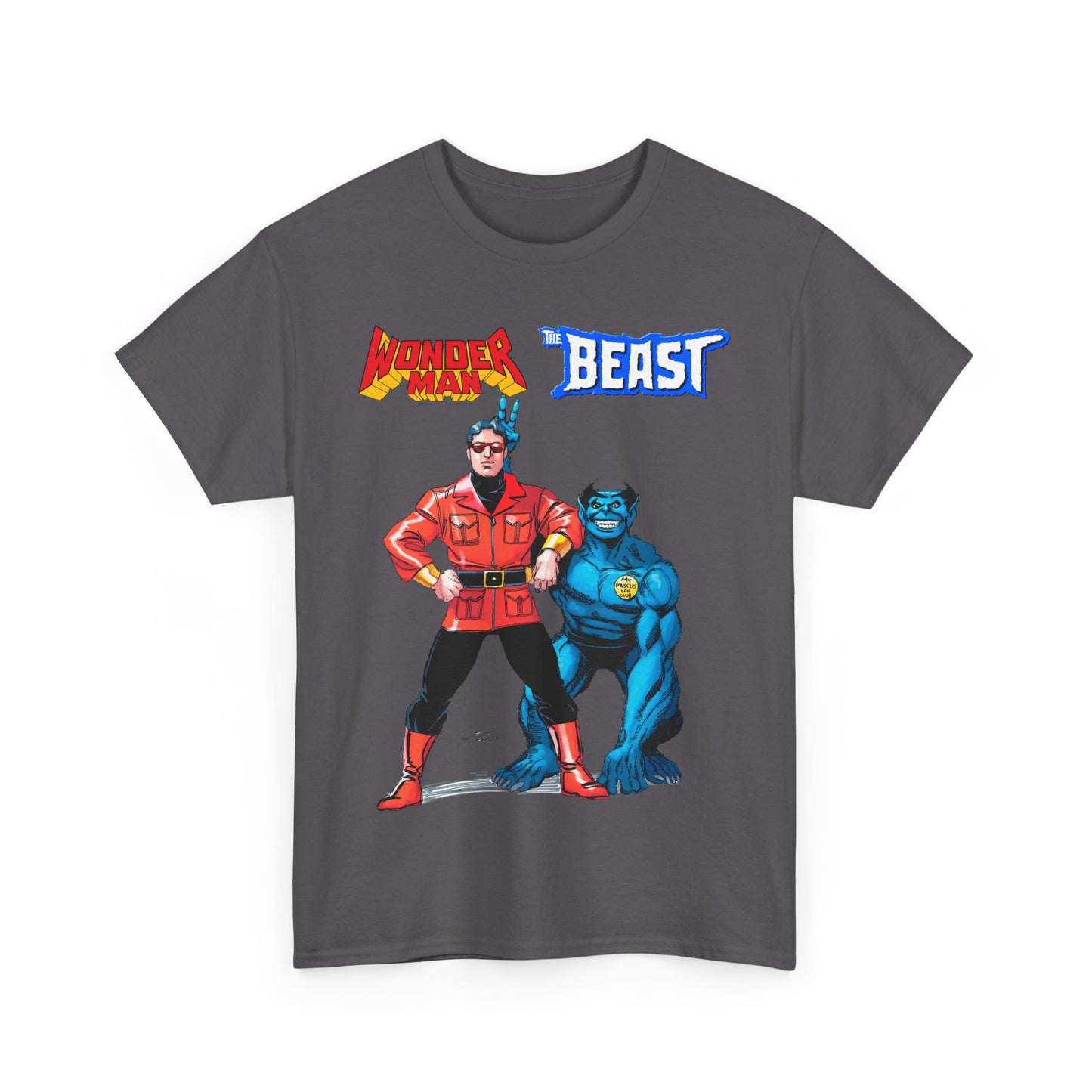 Wonder Man & Beast T-Shirt - George Perez Art - Popular Avengers, X-Men Members - Simon Williams & Hank McCoy - Marvel Comics