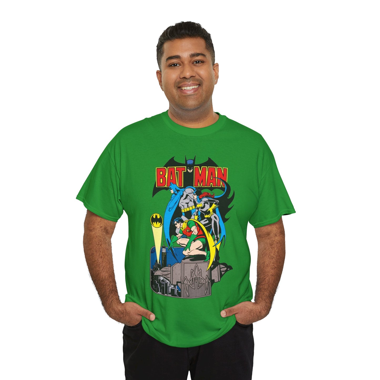 Batman, Robin & Batgirl T-Shirt - José Luis García-López Art - DC Comics Style Guide - 1970s Retro Art - Gotham City - Bat Signal