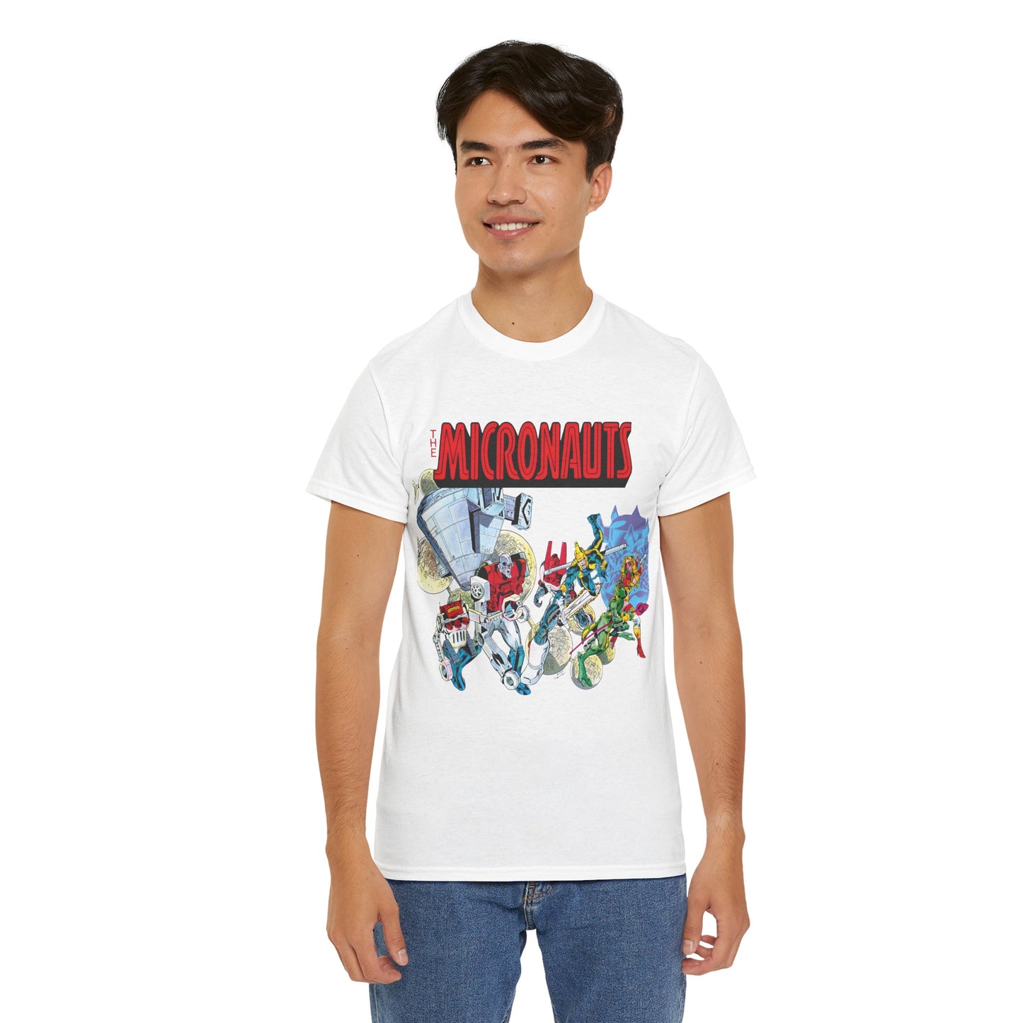 Micronauts T-Shirt - Jackson Guice Art - Arcturus Rann, Biotron, Marionette, Acroyear, Bug - Marvel Comics
