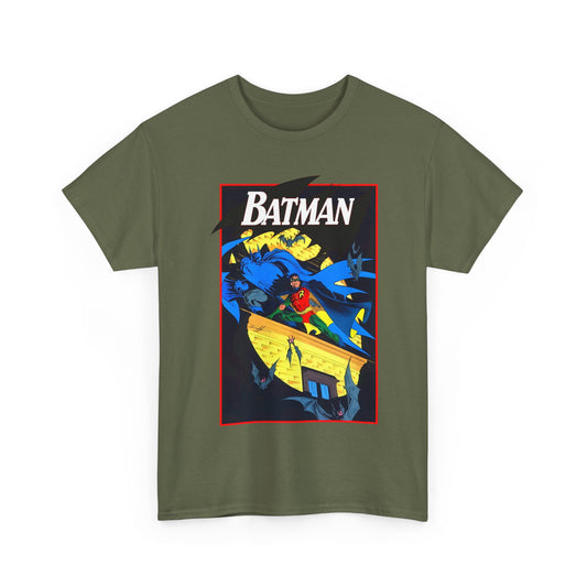 Batman & Robin T-Shirt - Norm Breyfogle Art - Surrounded by Bats in Gotham City - DC Comics