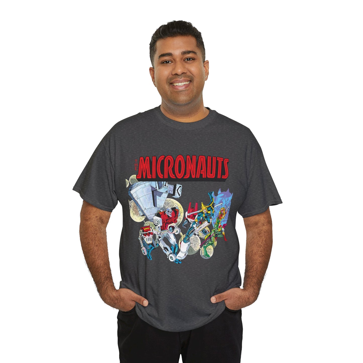 Micronauts T-Shirt - Jackson Guice Art - Arcturus Rann, Biotron, Marionette, Acroyear, Bug - Marvel Comics