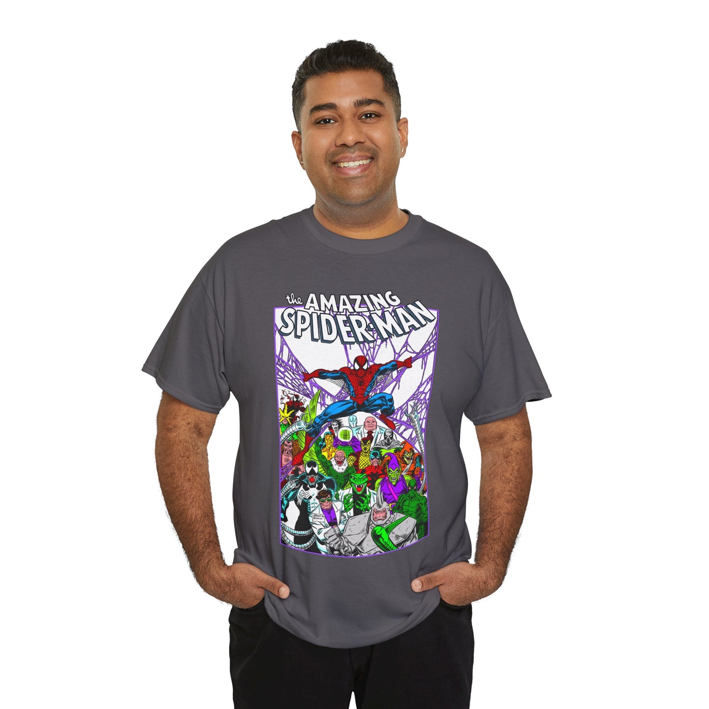 Amazing Spider-Man T-Shirt - Mark Bagley Art - Venom, Green Goblin, Rhino, Doctor Octopus, Kingpin, Carnage - Marvel Comics