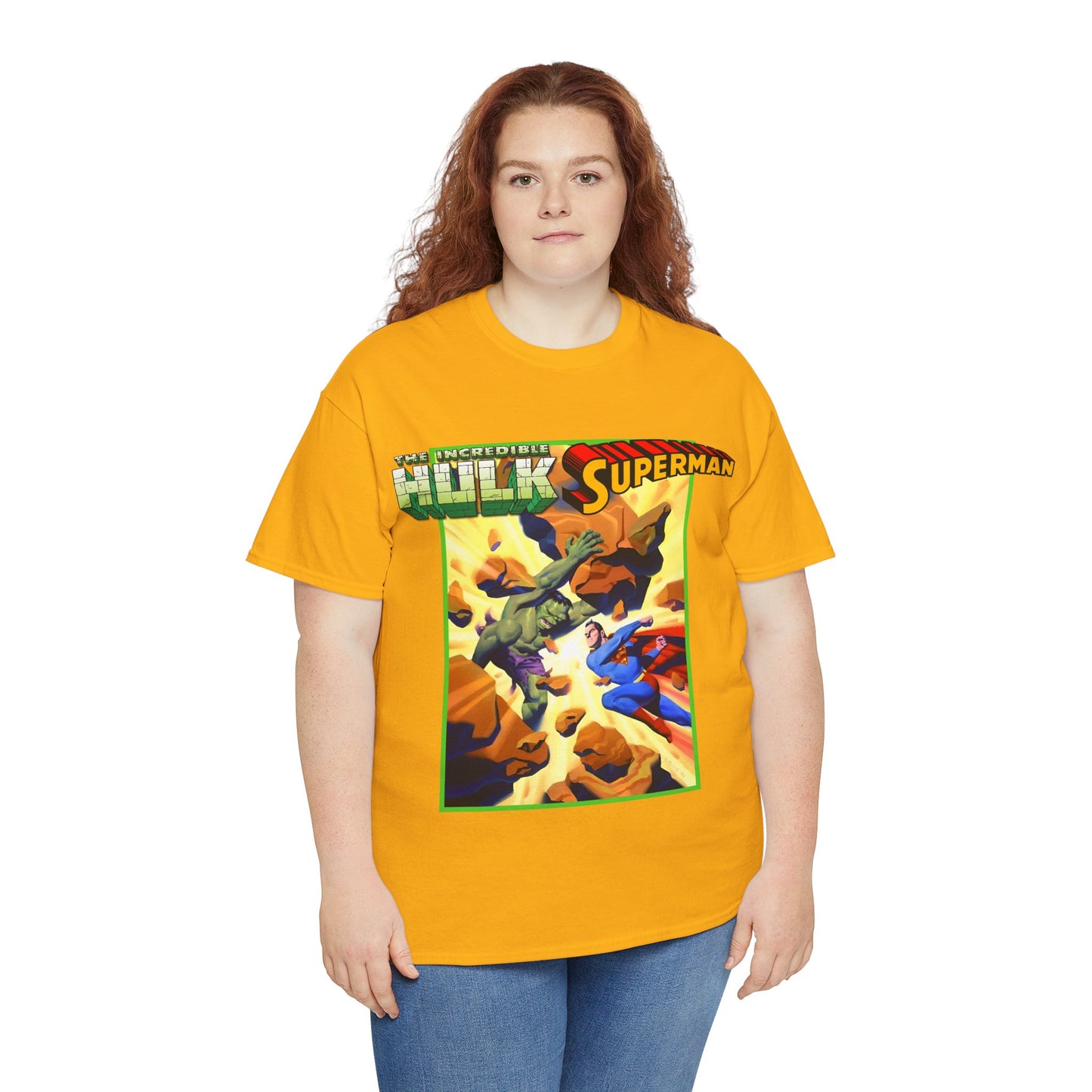 Incredible Hulk Vs Superman T-Shirt - Amazing Steve Rude Art - DC Comics & Marvel 90s Crossover - Bruce Banner, Clark Kent