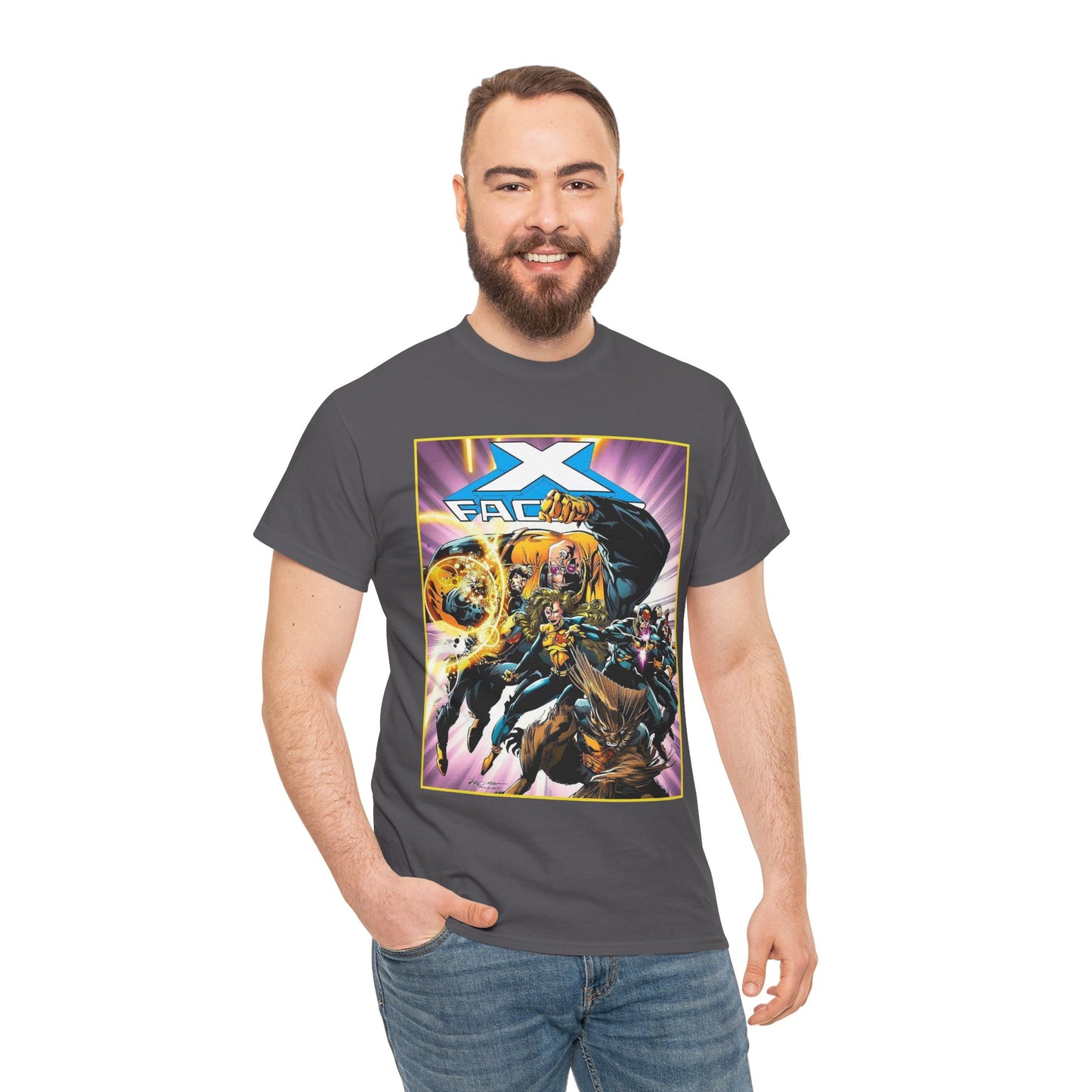 X-Factor T-Shirt - Larry Stroman Art - Polaris, Havok, Strong Guy, Jamie Madrox - X-Men Spin-Off - Mutant Heroes - Marvel Comics