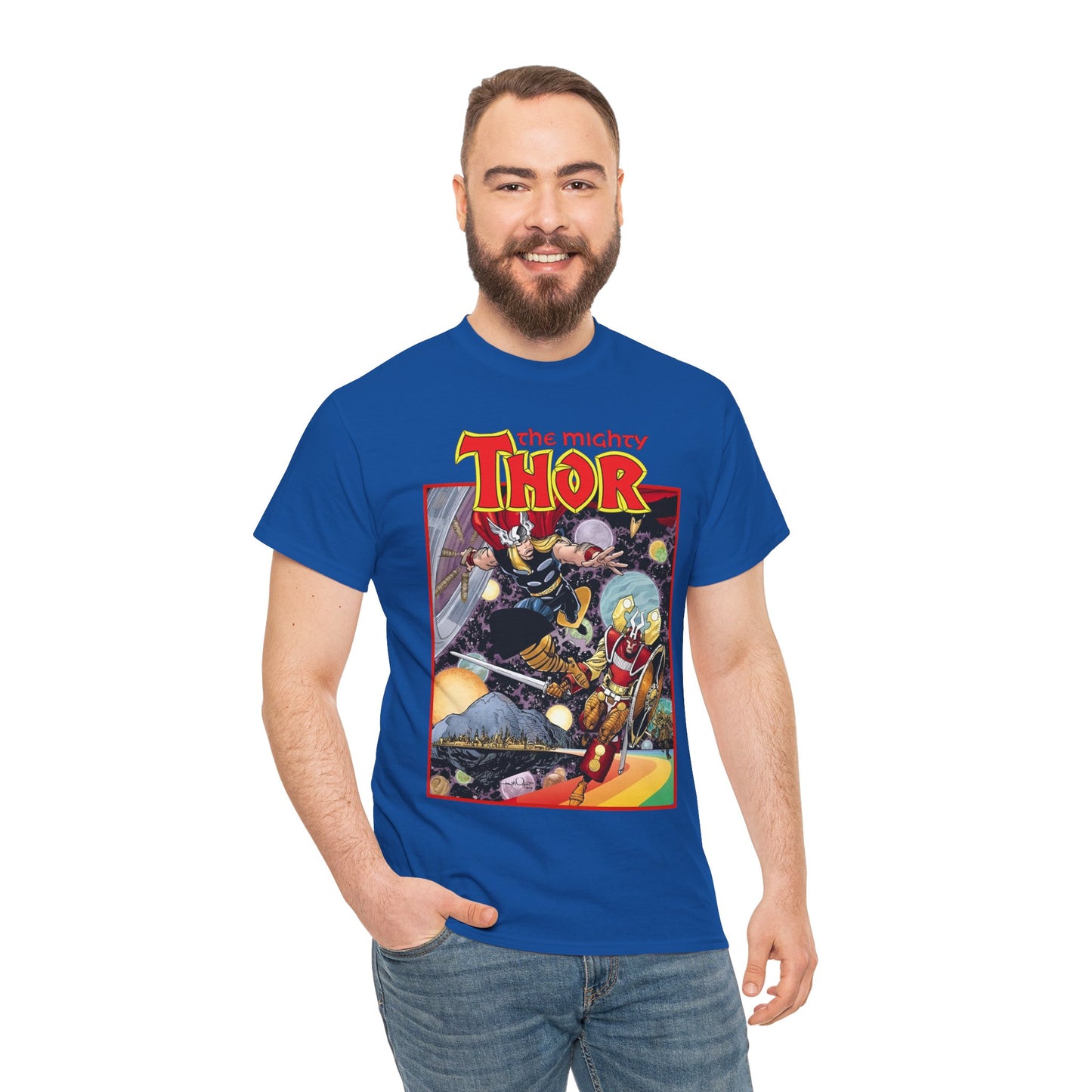 Mighty Thor T-Shirt - Walt Simonson Art - Asgard, Bifröst - God of Thunder - Marvel Comics