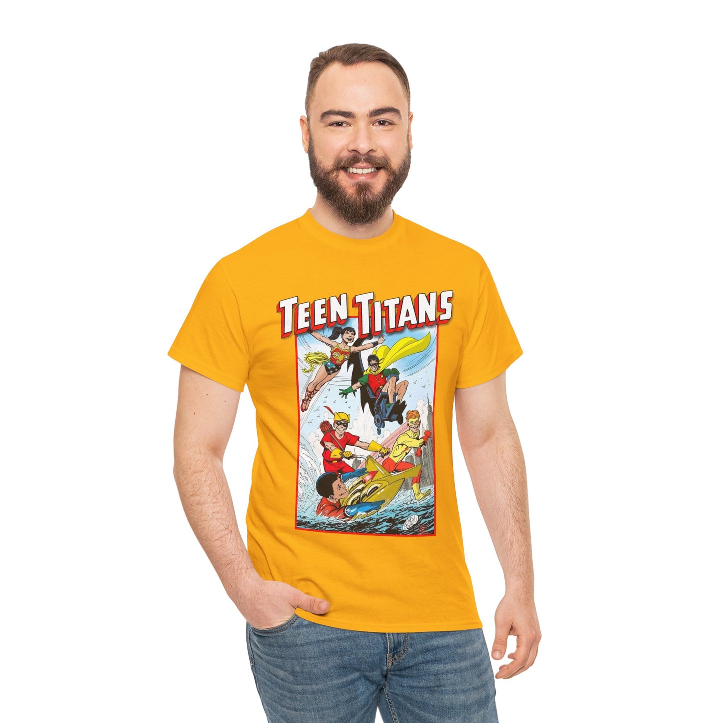 Teen Titans T-Shirt - John Byrne Art - Robin, Wonder Girl, Kid Flash, Speedy, Aqualad - DC Comics