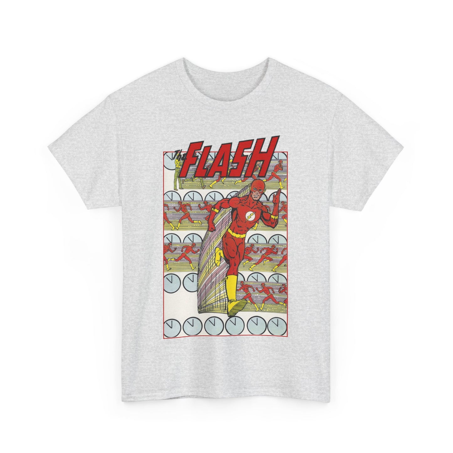 Flash T-Shirt - George Perez Art - JLA Postcard Set - 1980s Art - Justice League of America Satellite Era - Barry Allen, the Fastest Man Alive - DC Comics
