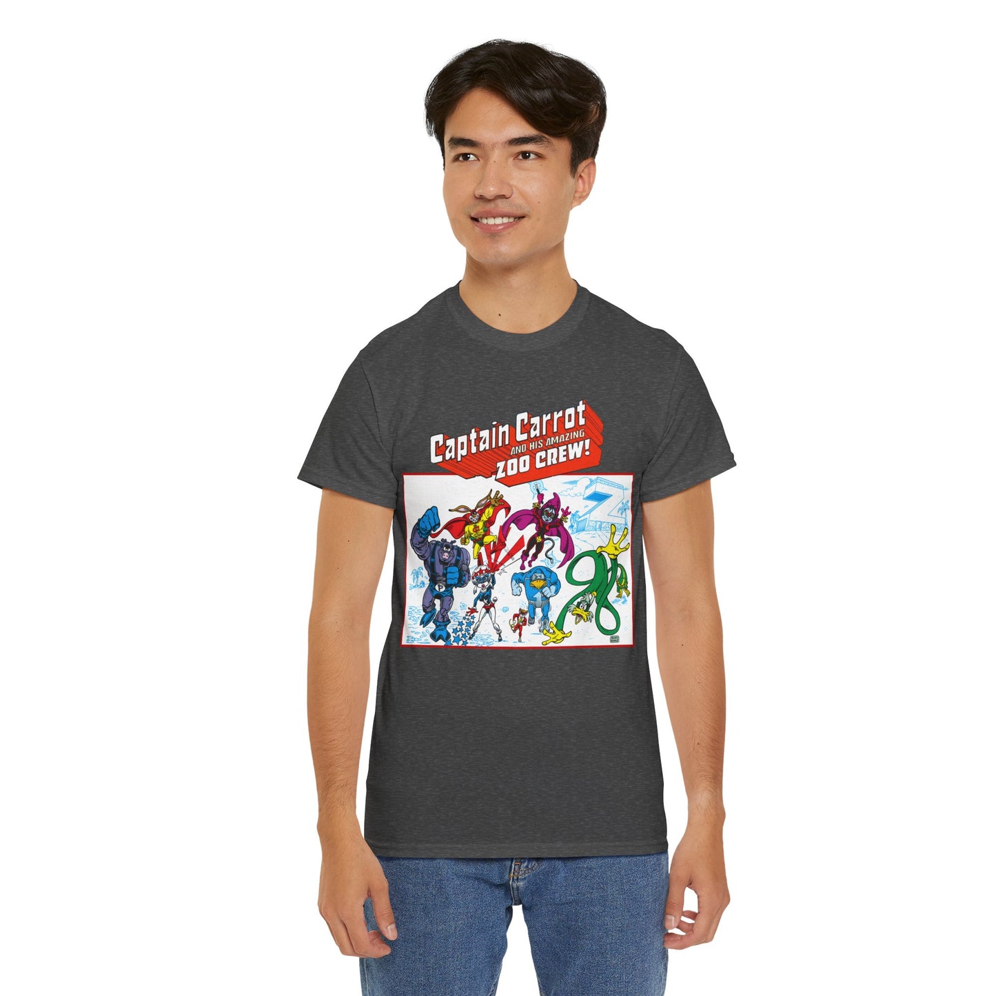 Captain Carrot & His Amazing Zoo Crew T-Shirt - DC Comics Series - Funny Animal Retro 1980s - Pig-Iron, Yankee Poodle, Rubberduck