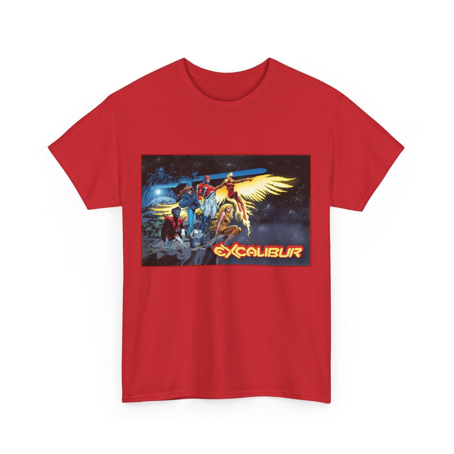 Excalibur T-Shirt - Alan David Art - Captain Britain, Nightcrawler, Shadowcat, Rachel Summers, Meggan - X-Men Series - UK Mutant Team - Marvel Comics