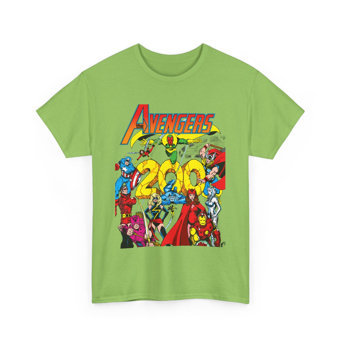 Avengers T-Shirt - George Perez Art - #200 Cover - Thor, Scarlet Witch, Iron Man, Vision, Hawkeye, Beast, Jocasta, Wasp, Captain America, Wonder Man