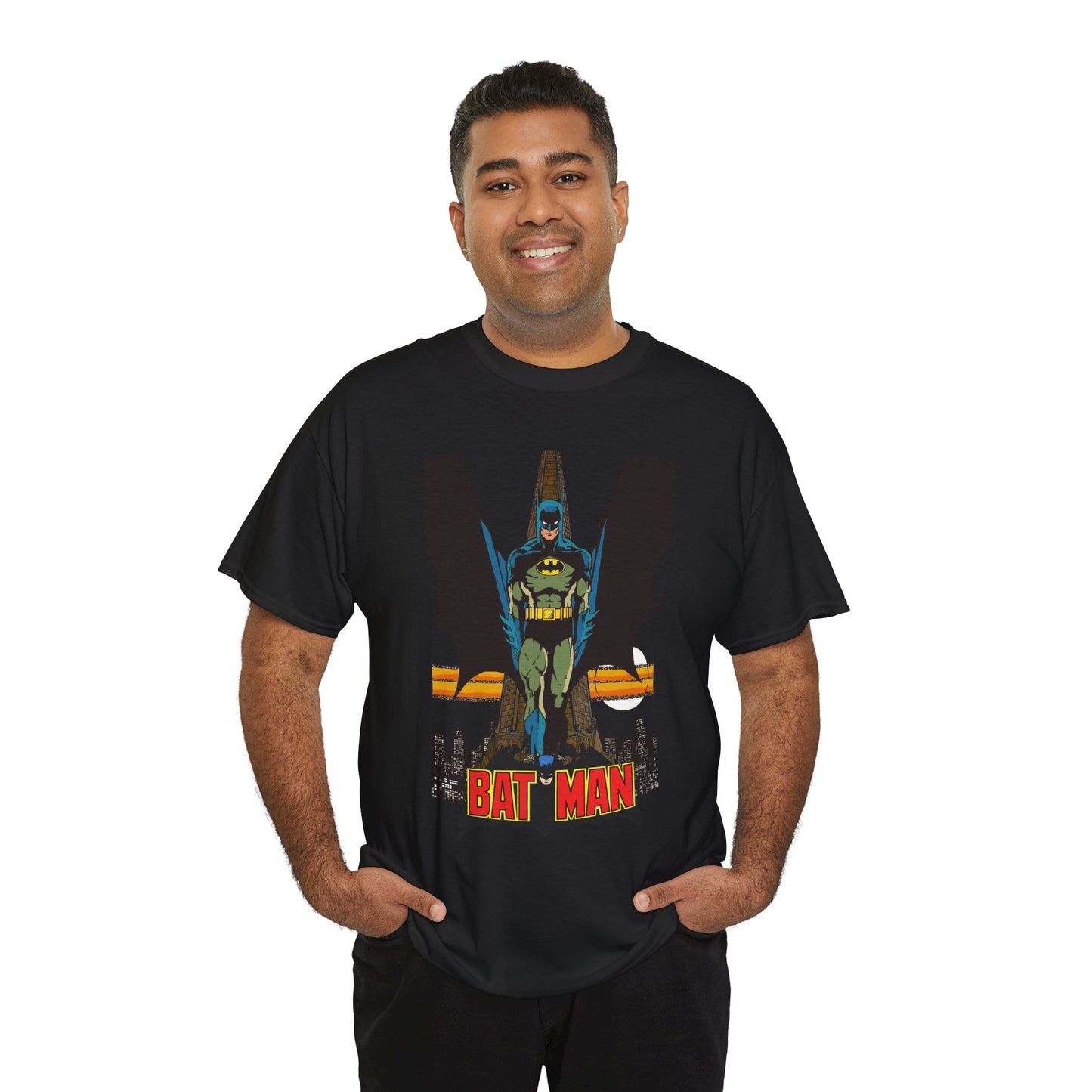 Batman T-Shirt - George Perez Art - JLA 80s Postcard Set - DC Comics - Gotham City - Justice League of America Member