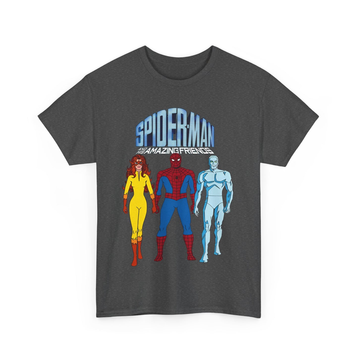 Spider-Man & His Amazing Friends T-Shirt - Spidey, Firestar, Iceman - Popular 1980s Marvel TV Cartoon - Marvel Comics