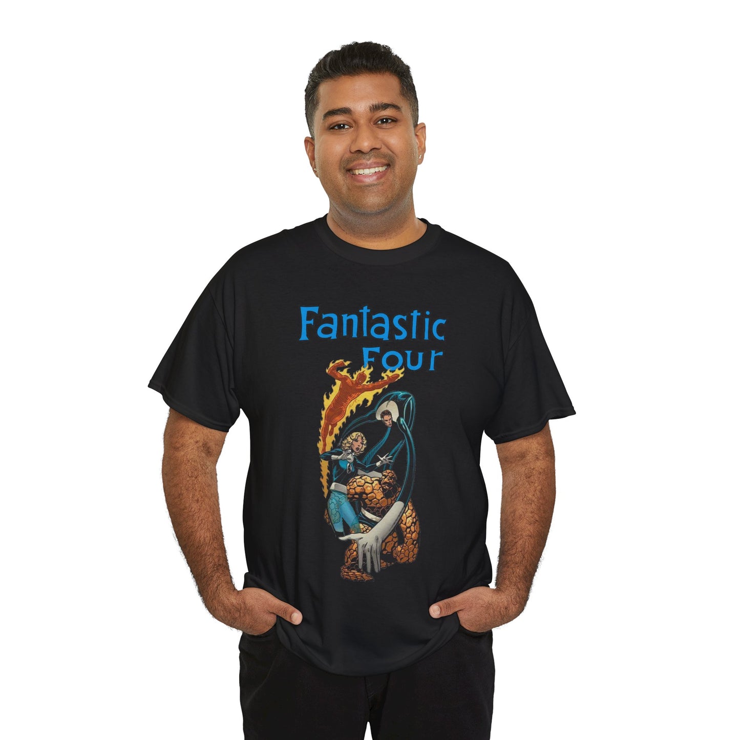 Fantastic Four T-Shirt - John Byrne Art - Invisible Woman, Reed Richards, The Thing, Human Torch - Marvel Comics