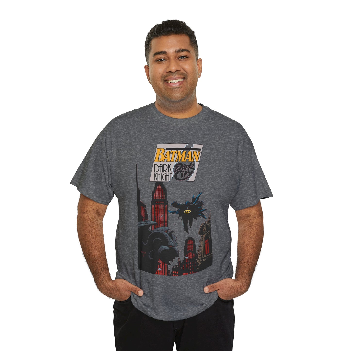 Batman: Dark Knight, Dark City T-Shirt - Mike Mignola Art - Gotham City, Bruce Wayne - 1990s Cover Art - DC Comics
