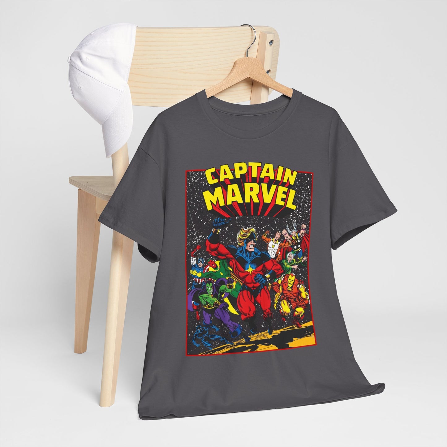Captain Marvel T-Shirt - Marvel Comics - Jim Starlin Art - Mar-Vell - Kree - Cosmic Hero