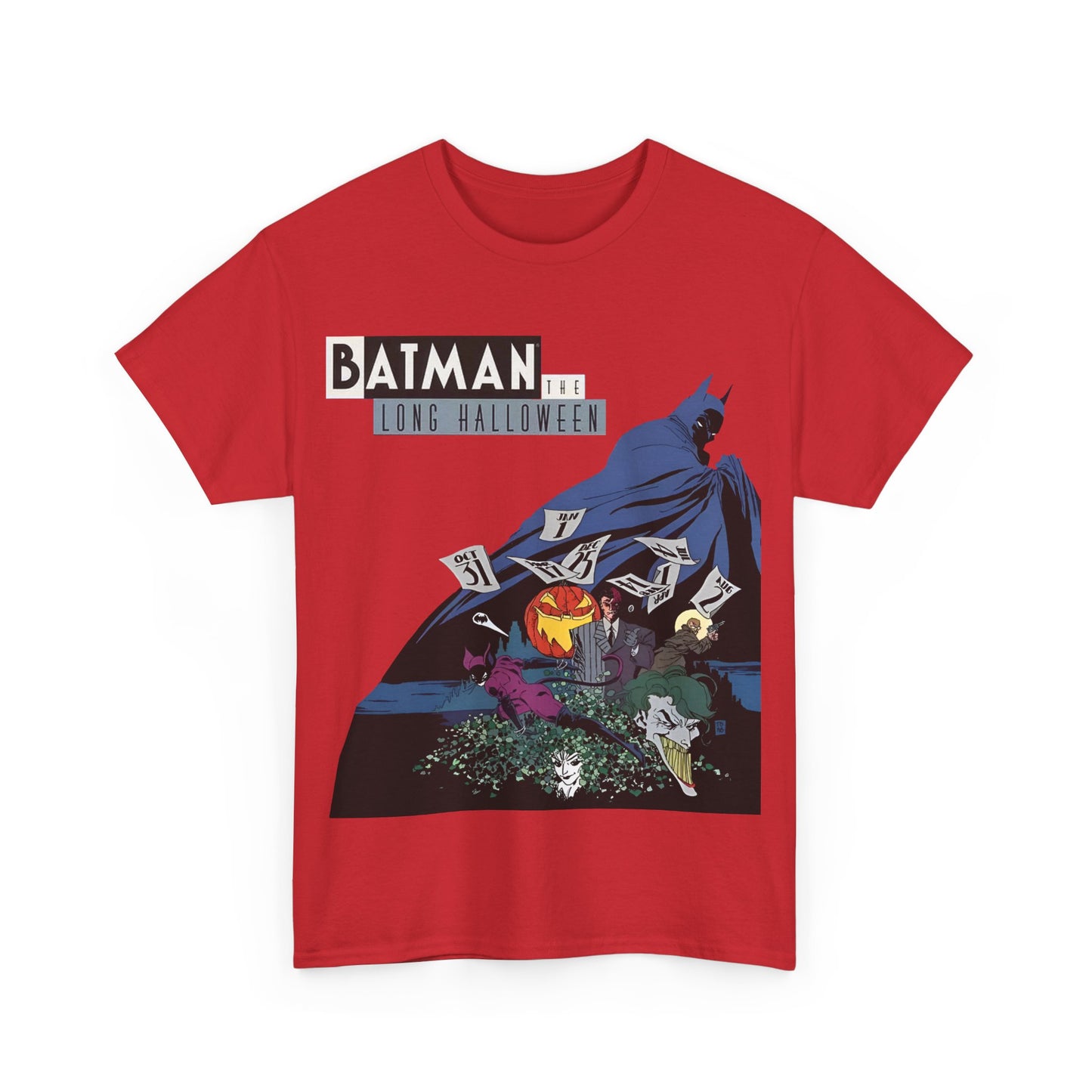 Batman The Long Halloween T-Shirt - Stunning Tim Sale Art - Joker, Catwoman, Two-Face, Poison Ivy, Commissioner Gordon - DC Comics - Classic Story