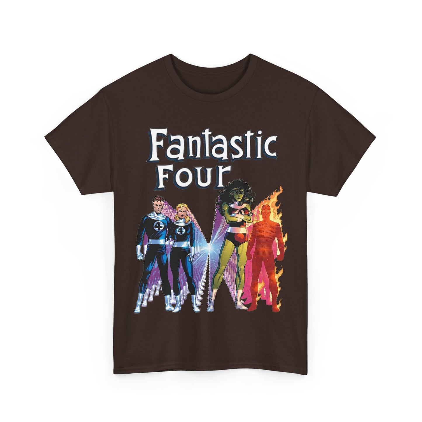 Fantastic Four T-Shirt - John Byrne Art - She-Hulk, Reed Richards, Human Torch, Invisible Woman - Marvel Comics