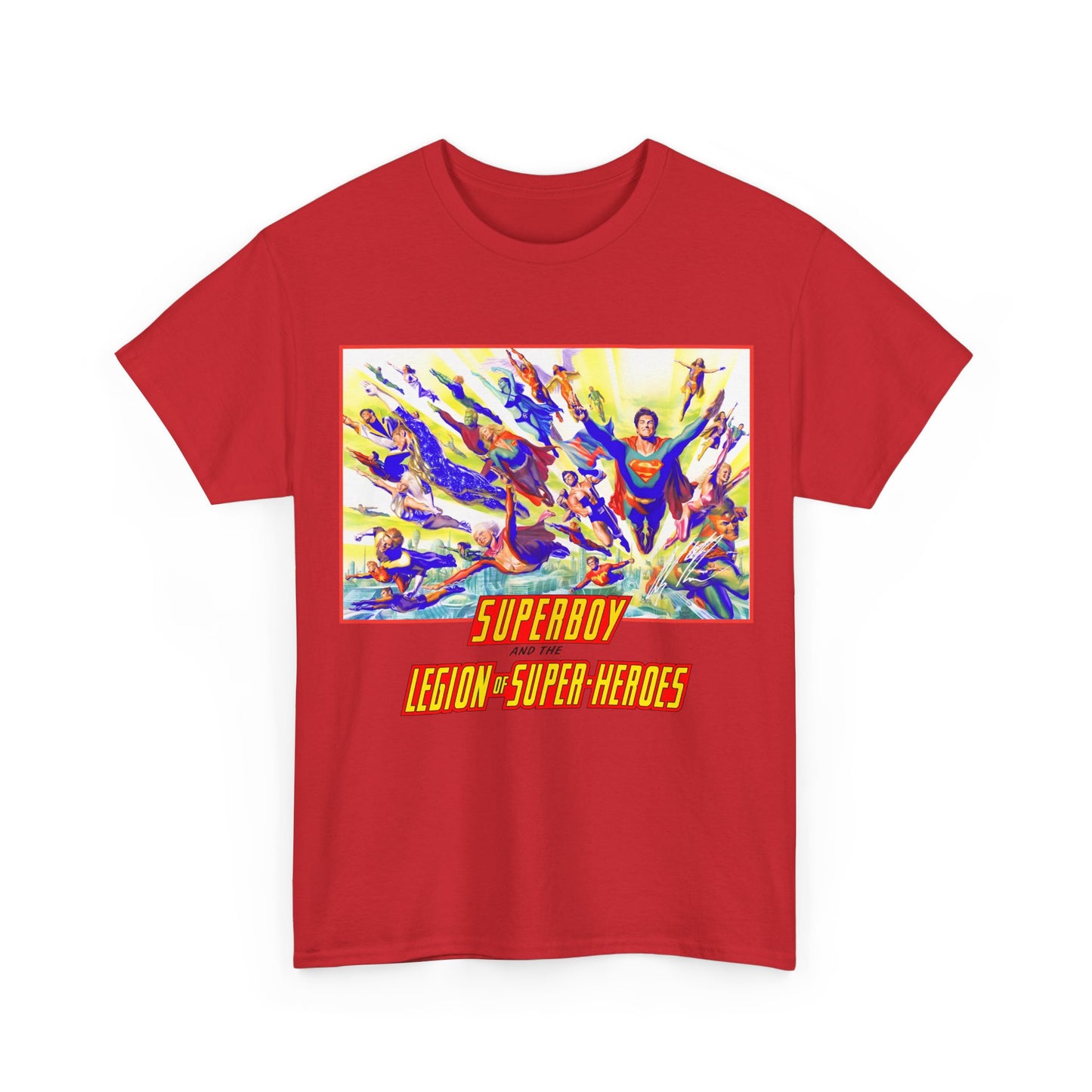 Superboy & Legion of Super-Heroes T-Shirt - Alex Ross Art - Saturn Girl, Brainiac 5, Lightning Lad, Shadow Lass, Dawnstar, Karate Kid - DC Comics