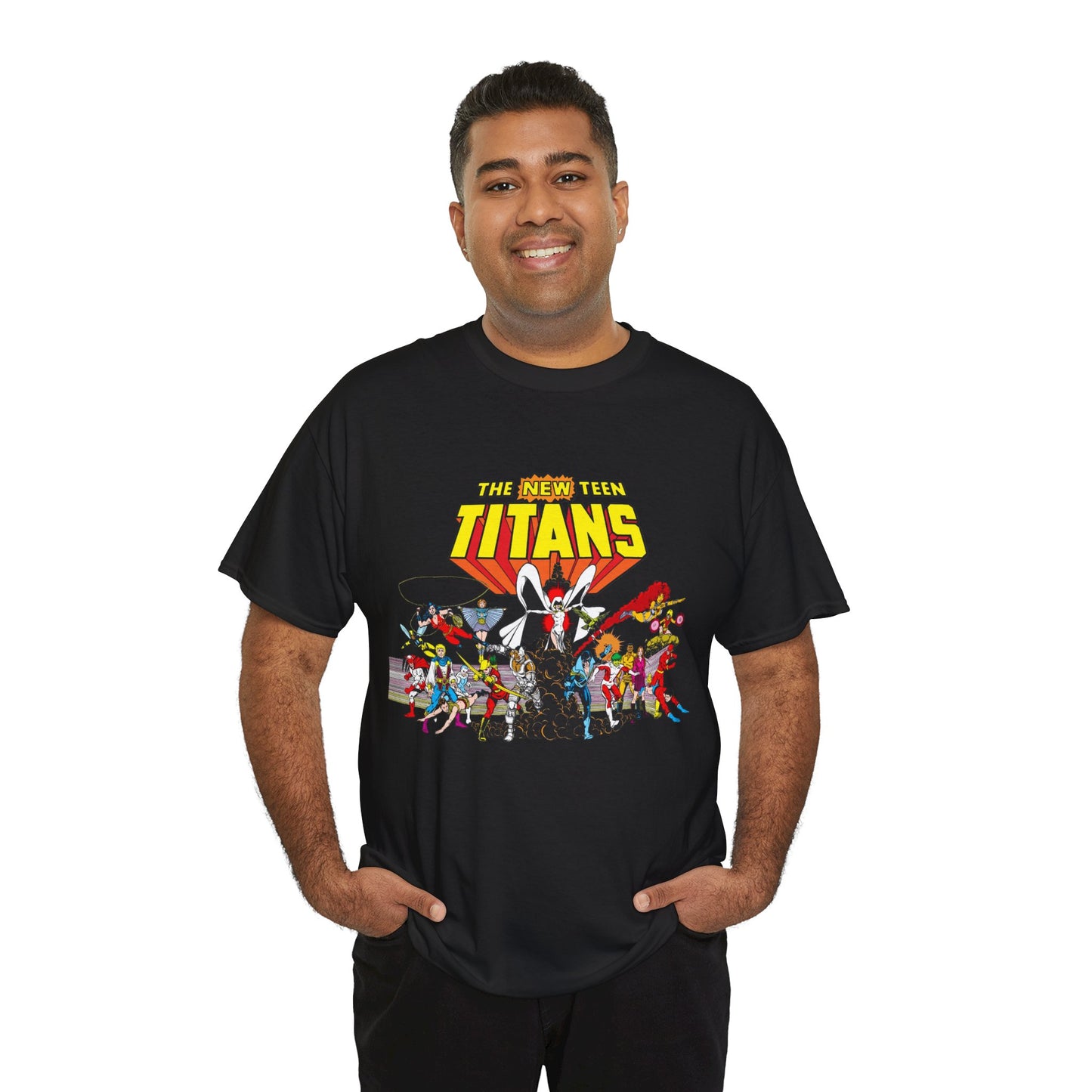 New Teen Titans T-Shirt - George Perez Art - Nightwing, Starfire, Cyborg, Speedy, Bumblebee, Hawk, Dove, Speedy, Wonder Girl, Terra, Lilith - DC Comics