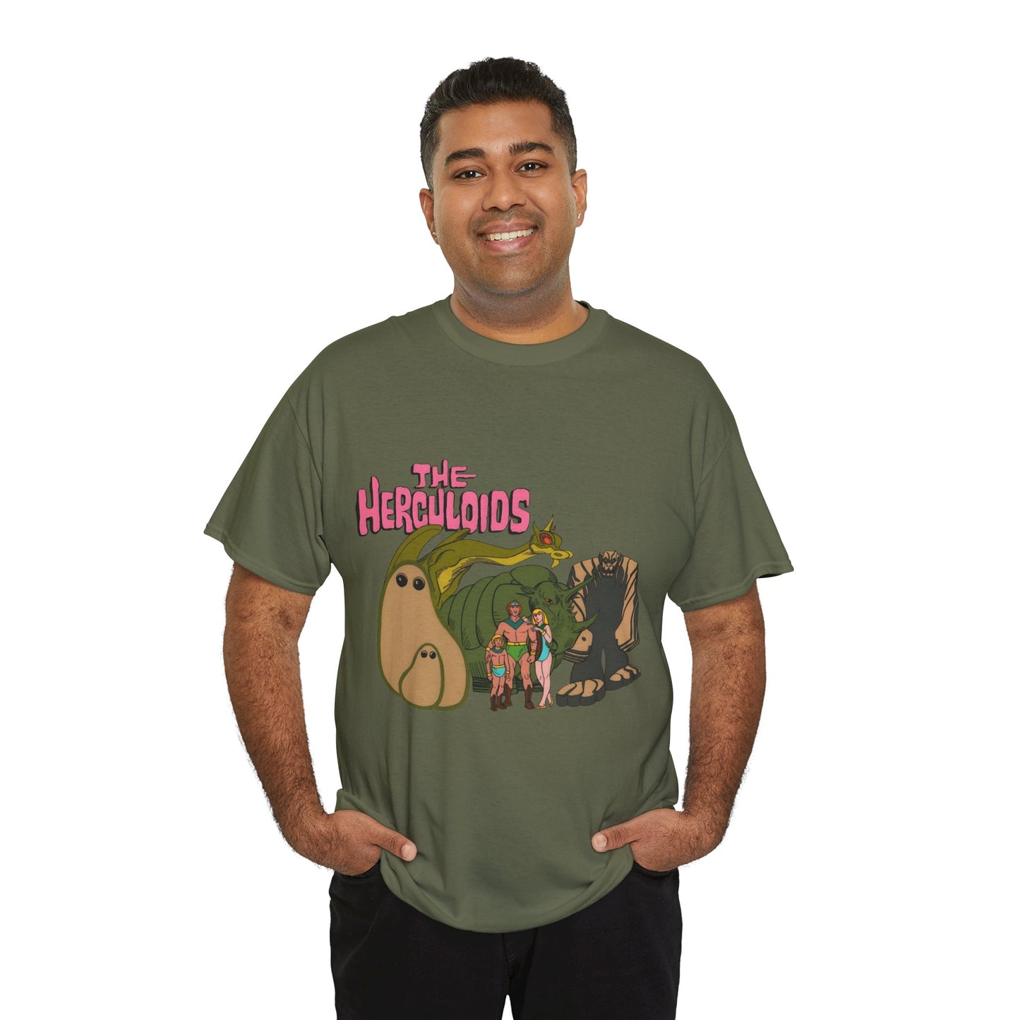 Herculoids T-Shirt - Popular 1960s Hanna-Barbera Cartoon - Zandor, Tara, Dorno, Gloop & Gleep - Amzot - Alex Toth Designs