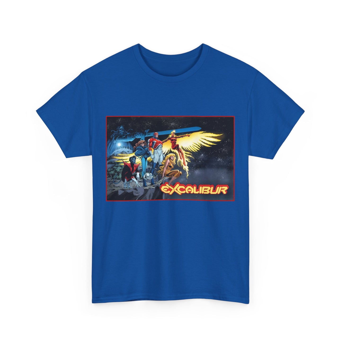 Excalibur T-Shirt - Alan David Art - Captain Britain, Nightcrawler, Shadowcat, Rachel Summers, Meggan - X-Men Series - UK Mutant Team - Marvel Comics