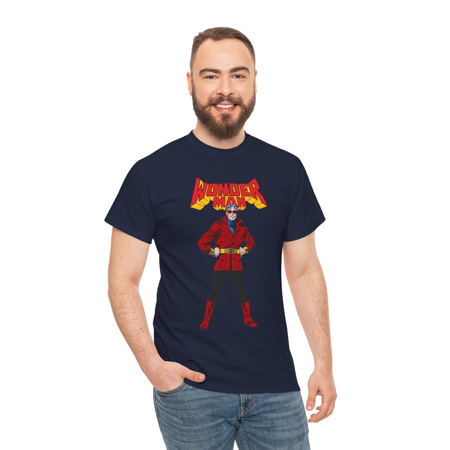 Wonder Man T-Shirt - George Perez Art - West Coast Avengers - Marvel Comics - Simon Williams - Safari Jacket Look