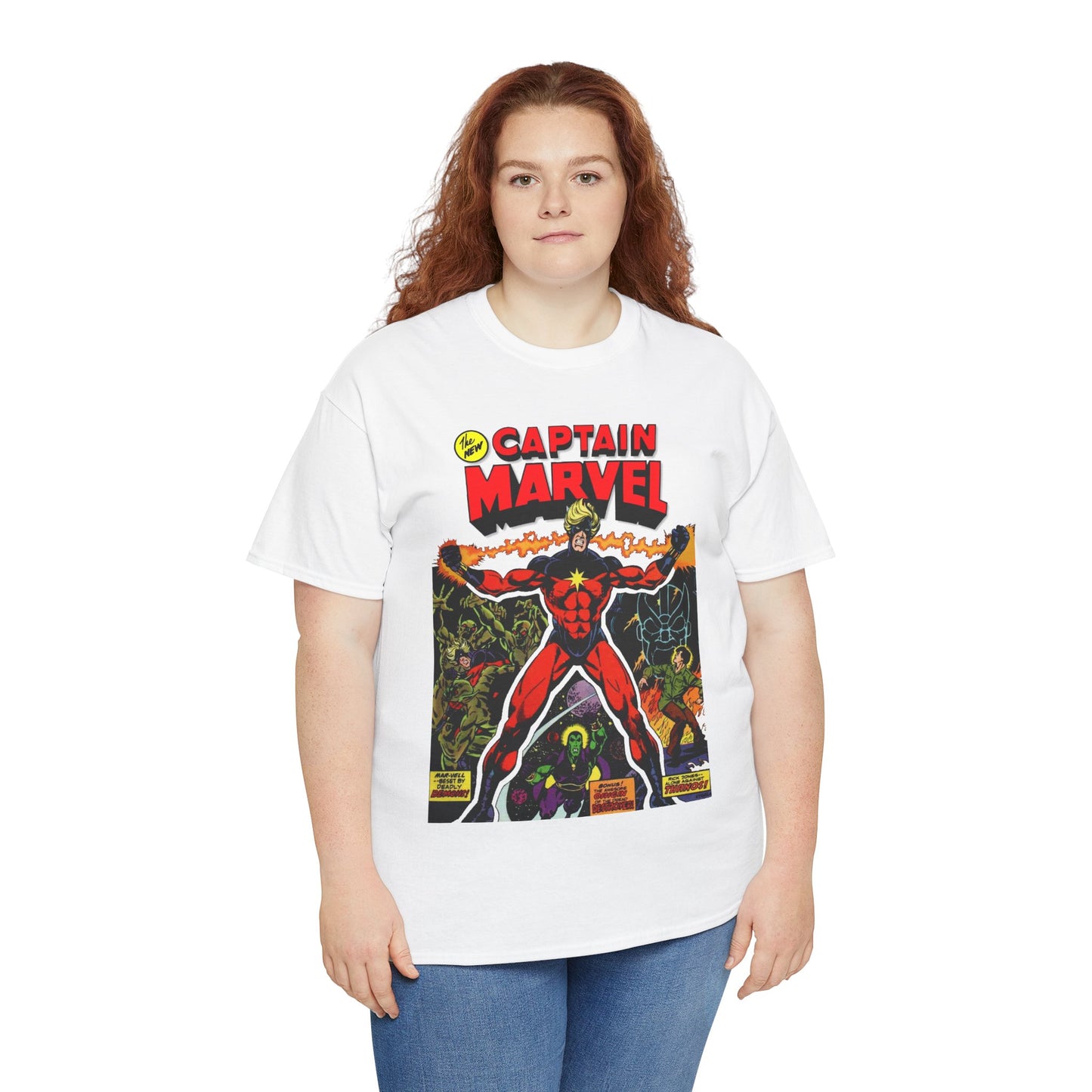 Captain Marvel T-Shirt - Jim Starlin Art - Thanos - Drax the Destroyer - Issue #32 Cover Art