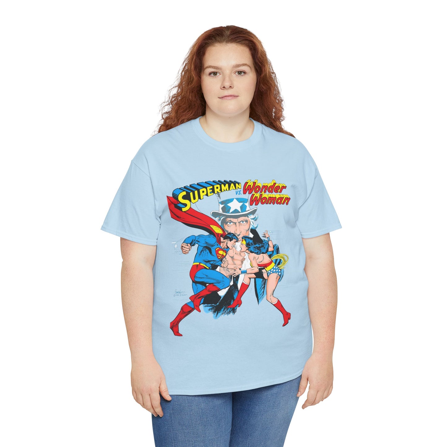 Superman Vs Wonder Woman T-Shirt - José Luis García-López Art - Popular 1970s Tabloid Story - DC Comics