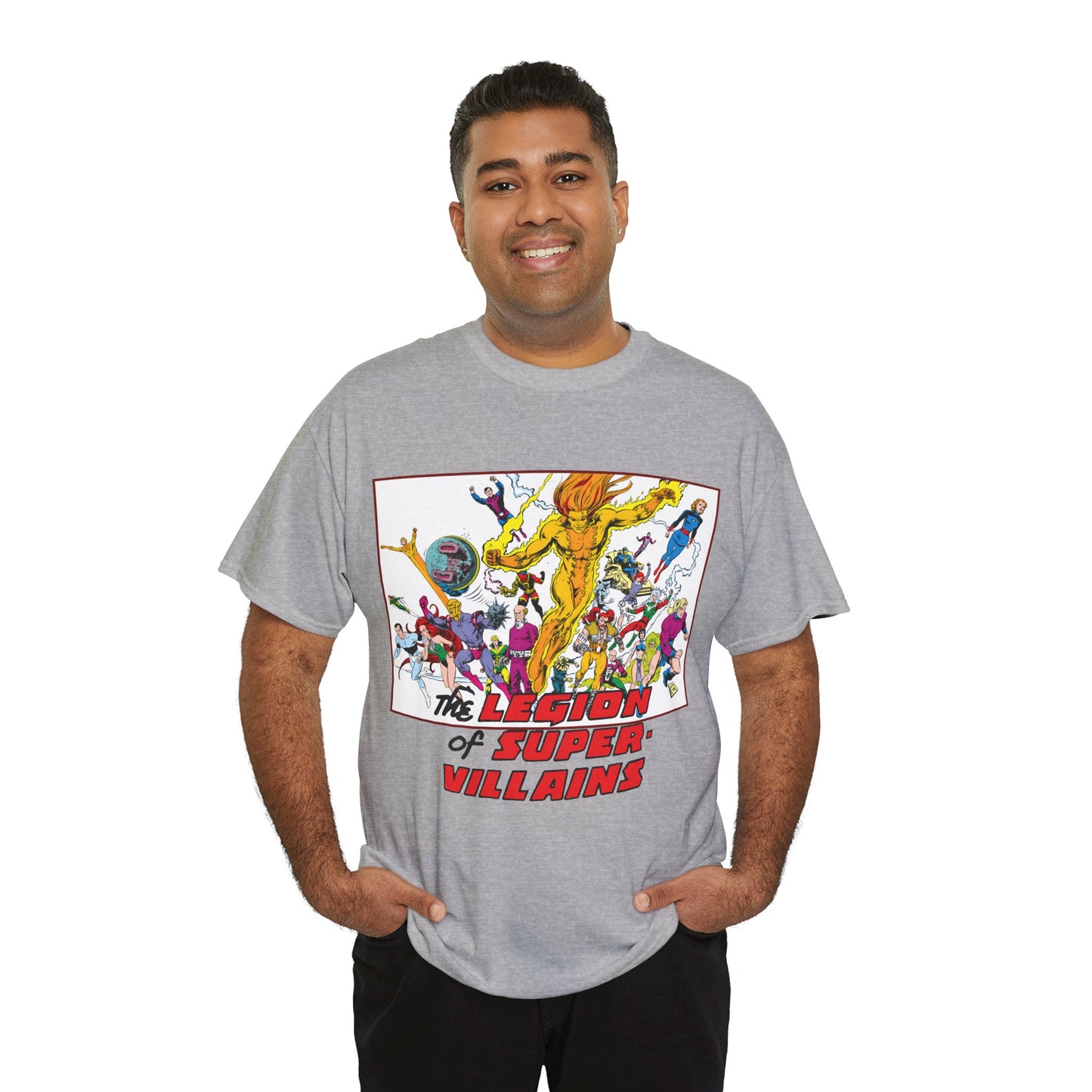 Legion of Super-Villains T-Shirt - Steve Lightle Art - LOSH, Legion of Super-Heroes Foes - Saturn Queen, Tyr, Lightning Lord, Spider Girl, Cosmic King, Nemesis Kid - DC Comics